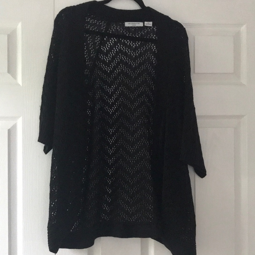 Black see through cardigan